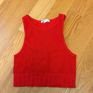 Zara Vibrant Red Sleeveless Crop Top